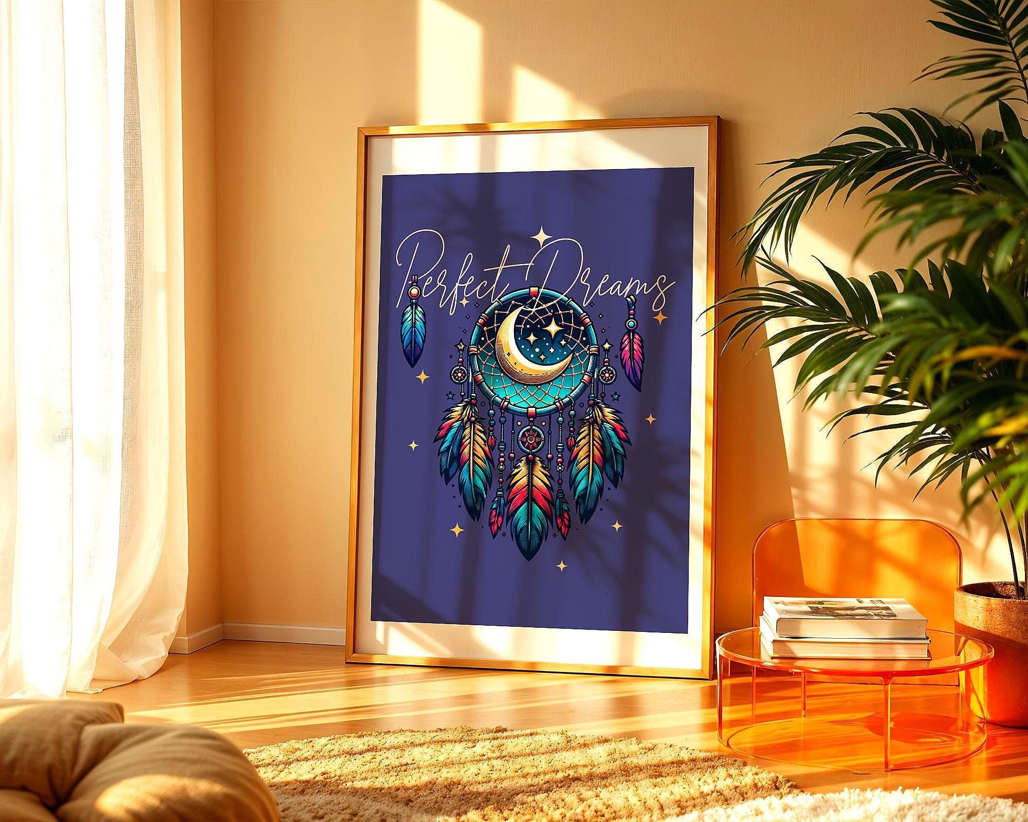 Poster attrape-rêves, art spirituel, affiche rêve, astrologie Essences Agape