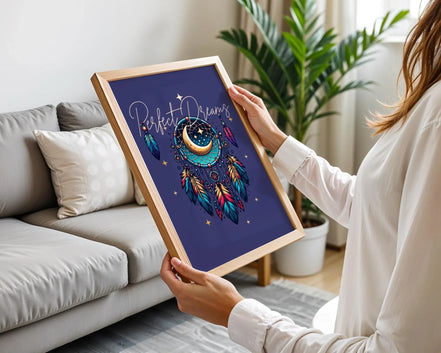 Poster attrape-rêves, art spirituel, affiche rêve, astrologie Essences Agape