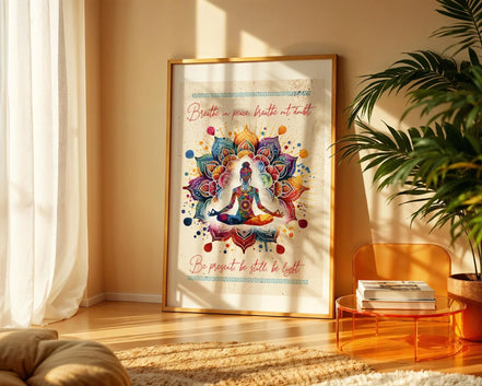 Poster bien-être imprimable, art méditation, affiche positive motivation - Essences Agape 26266682
