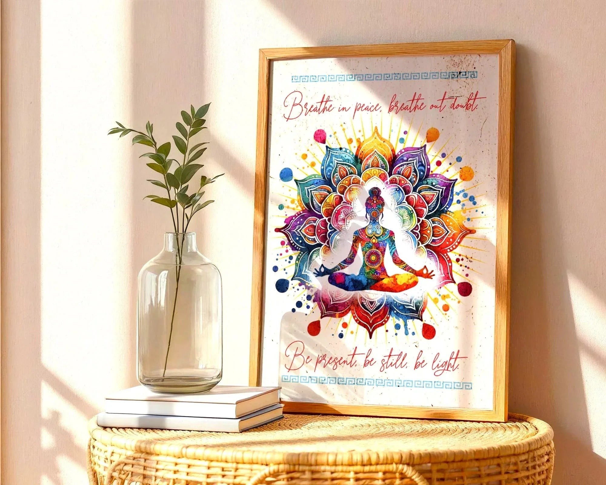 Poster bien-être imprimable, art méditation, affiche positive motivation - Essences Agape 23835314