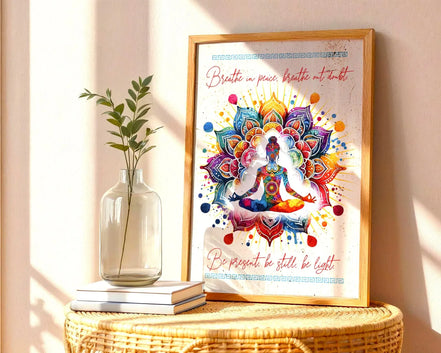 Poster bien-être imprimable, art méditation, affiche positive motivation - Essences Agape 23835314