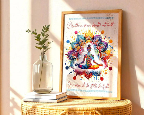 Poster bien-être imprimable, art méditation, affiche positive motivation - Essences Agape 23835314