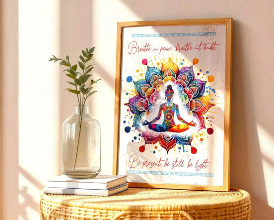 Poster bien-être imprimable, art méditation, affiche positive motivation - Essences Agape 23835314