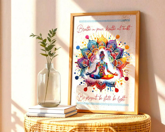 Poster bien-être imprimable, art méditation, affiche positive motivation - Essences Agape 23835314