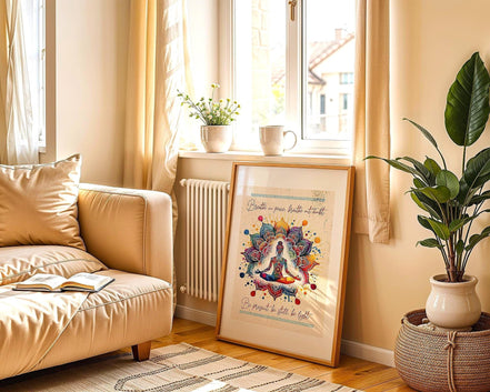 Poster bien-être imprimable, art méditation, affiche positive motivation - Essences Agape 37808438