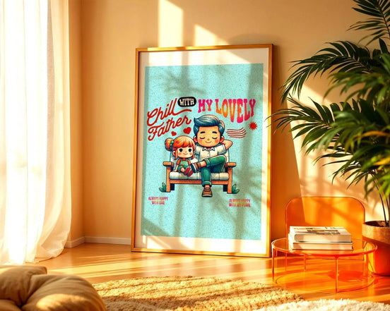 Poster digital famille, art père et enfant, affiche amour, bien-être - Essences Agape 70374148