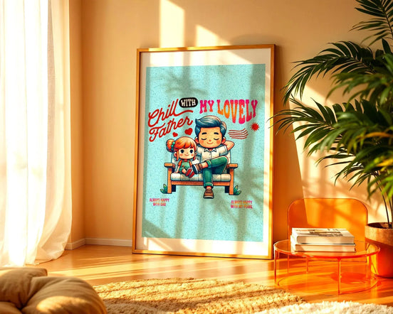 Poster digital famille, art père et enfant, affiche amour, bien-être - Essences Agape 70374148