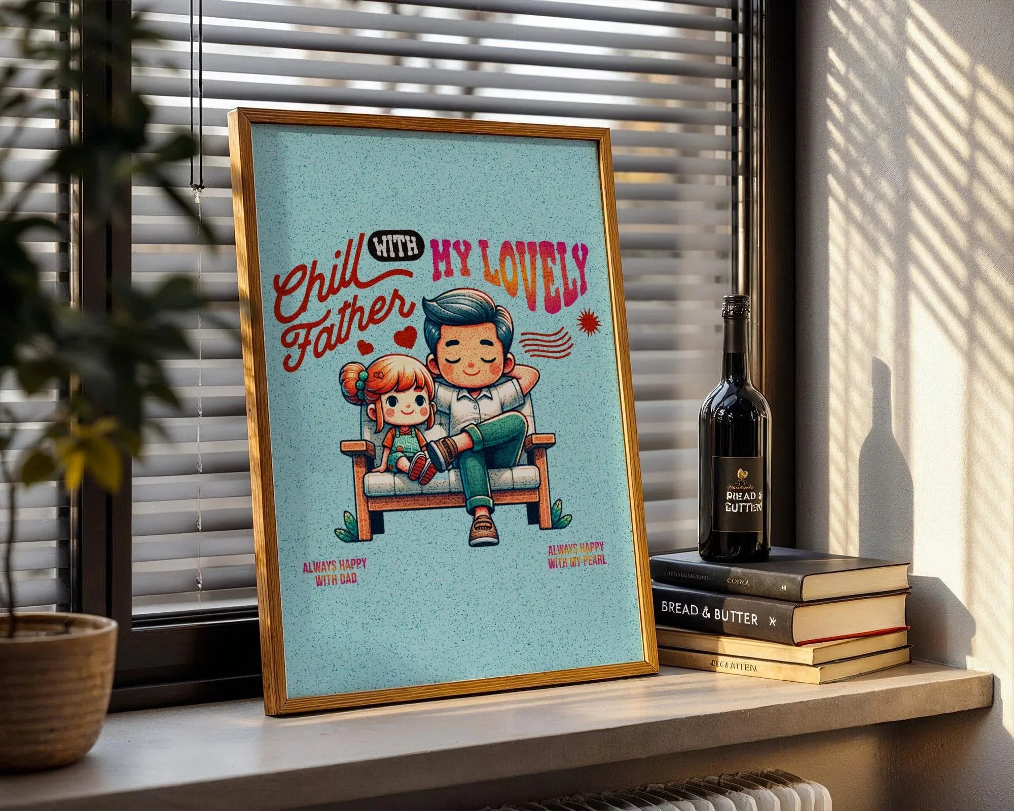 Poster digital famille, art père et enfant, affiche amour, bien-être - Essences Agape 57938599