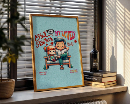 Poster digital famille, art père et enfant, affiche amour, bien-être - Essences Agape 57938599