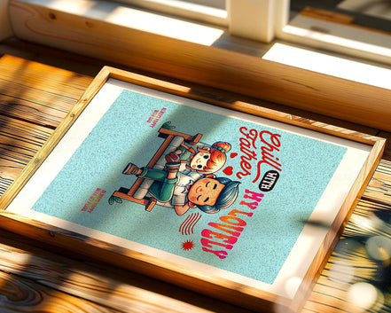 Poster digital famille, art père et enfant, affiche amour, bien-être - Essences Agape 42582233