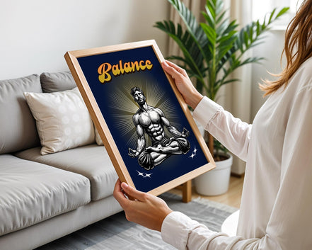 Poster méditation affiche, art spirituel, pensée positive, poster yoga - Essences Agape 71493551