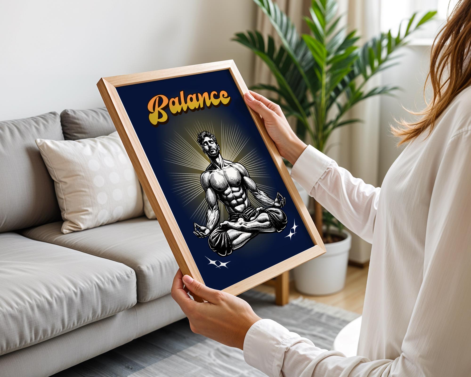 Poster méditation affiche, art spirituel, pensée positive, poster yoga - Essences Agape 71493551