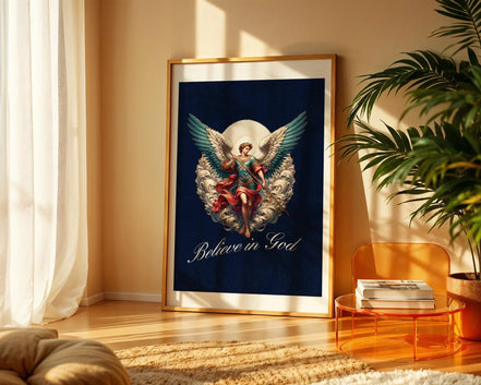 Poster spirituel imprimable, ange gardien, affiche divine, poster foi - Essences Agape 42994183