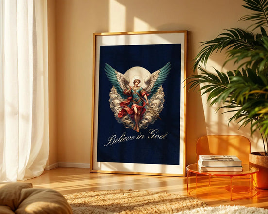 Poster spirituel imprimable, ange gardien, affiche divine, poster foi - Essences Agape 42994183