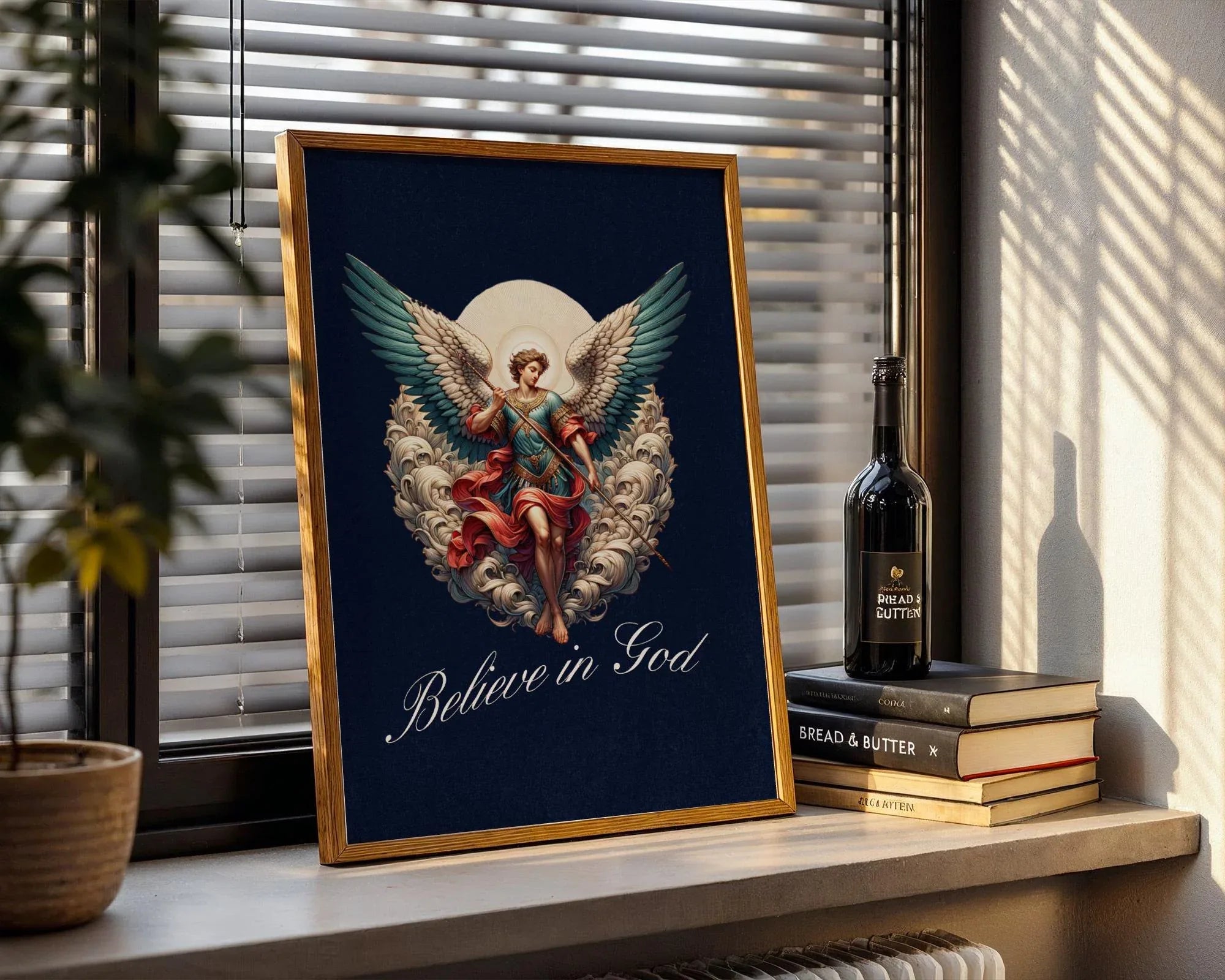 Poster spirituel imprimable, ange gardien, affiche divine, poster foi - Essences Agape 63432913