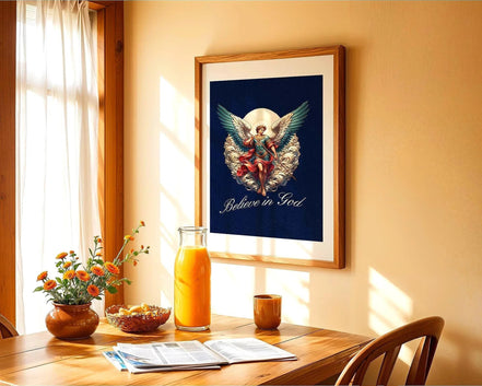 Poster spirituel imprimable, ange gardien, affiche divine, poster foi - Essences Agape 81989677