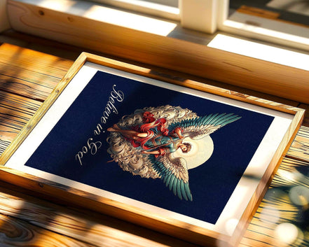 Poster spirituel imprimable, ange gardien, affiche divine, poster foi - Essences Agape 11410580