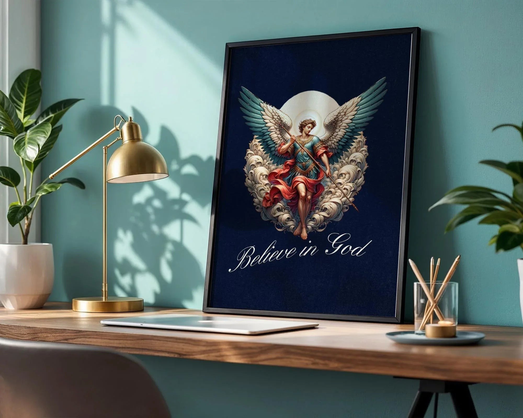 Poster spirituel imprimable, ange gardien, affiche divine, poster foi - Essences Agape 39537648