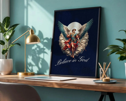 Poster spirituel imprimable, ange gardien, affiche divine, poster foi - Essences Agape 39537648