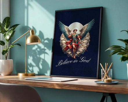 Poster spirituel imprimable, ange gardien, affiche divine, poster foi - Essences Agape 39537648