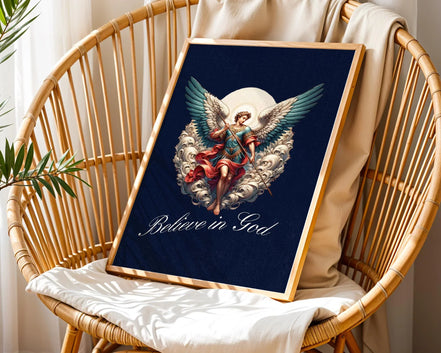 Poster spirituel imprimable, ange gardien, affiche divine, poster foi - Essences Agape 68436909