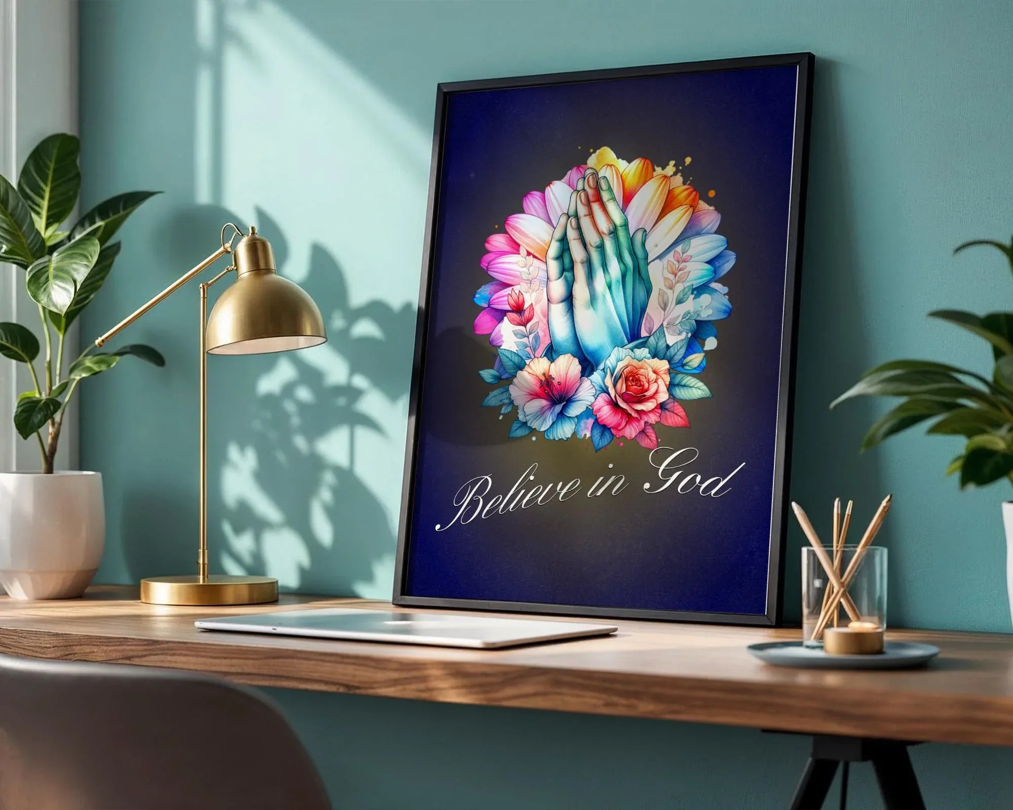 Poster spirituel, mural imprimable, affiche prière, foi, inspirant - Essences Agape 97933293