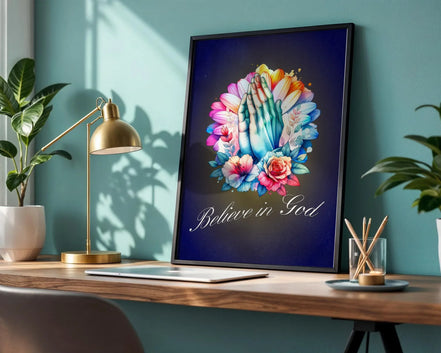 Poster spirituel, mural imprimable, affiche prière, foi, inspirant - Essences Agape 97933293