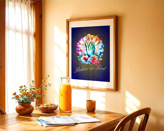 Poster spirituel, mural imprimable, affiche prière, foi, inspirant - Essences Agape 69813256