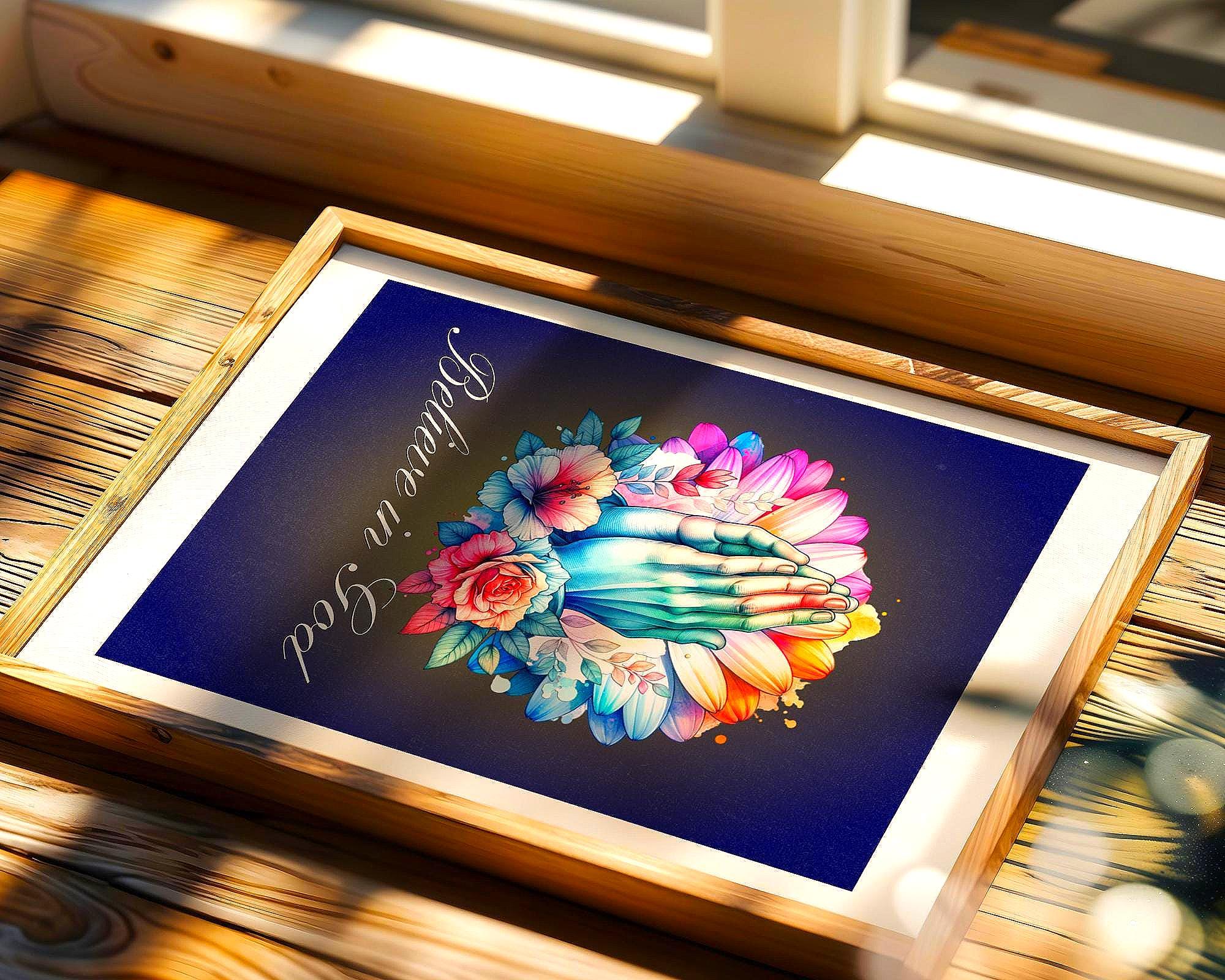 Poster spirituel, mural imprimable, affiche prière, foi, inspirant - Essences Agape 22298087