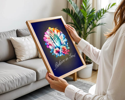 Poster spirituel, mural imprimable, affiche prière, foi, inspirant - Essences Agape 78283002