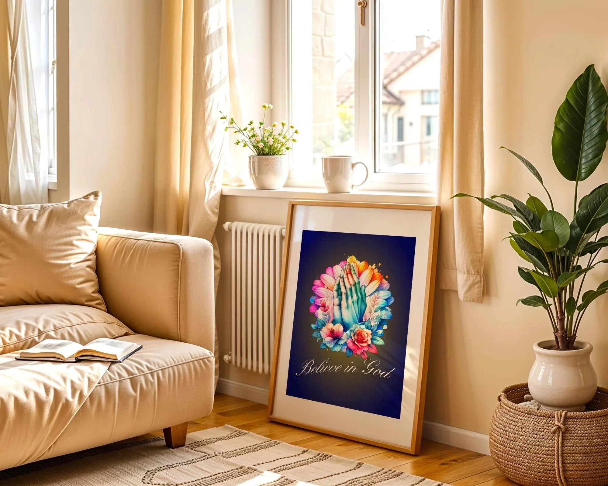 Poster spirituel, mural imprimable, affiche prière, foi, inspirant - Essences Agape 86764173