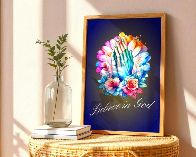 Poster spirituel, mural imprimable, affiche prière, foi, inspirant - Essences Agape 60184657