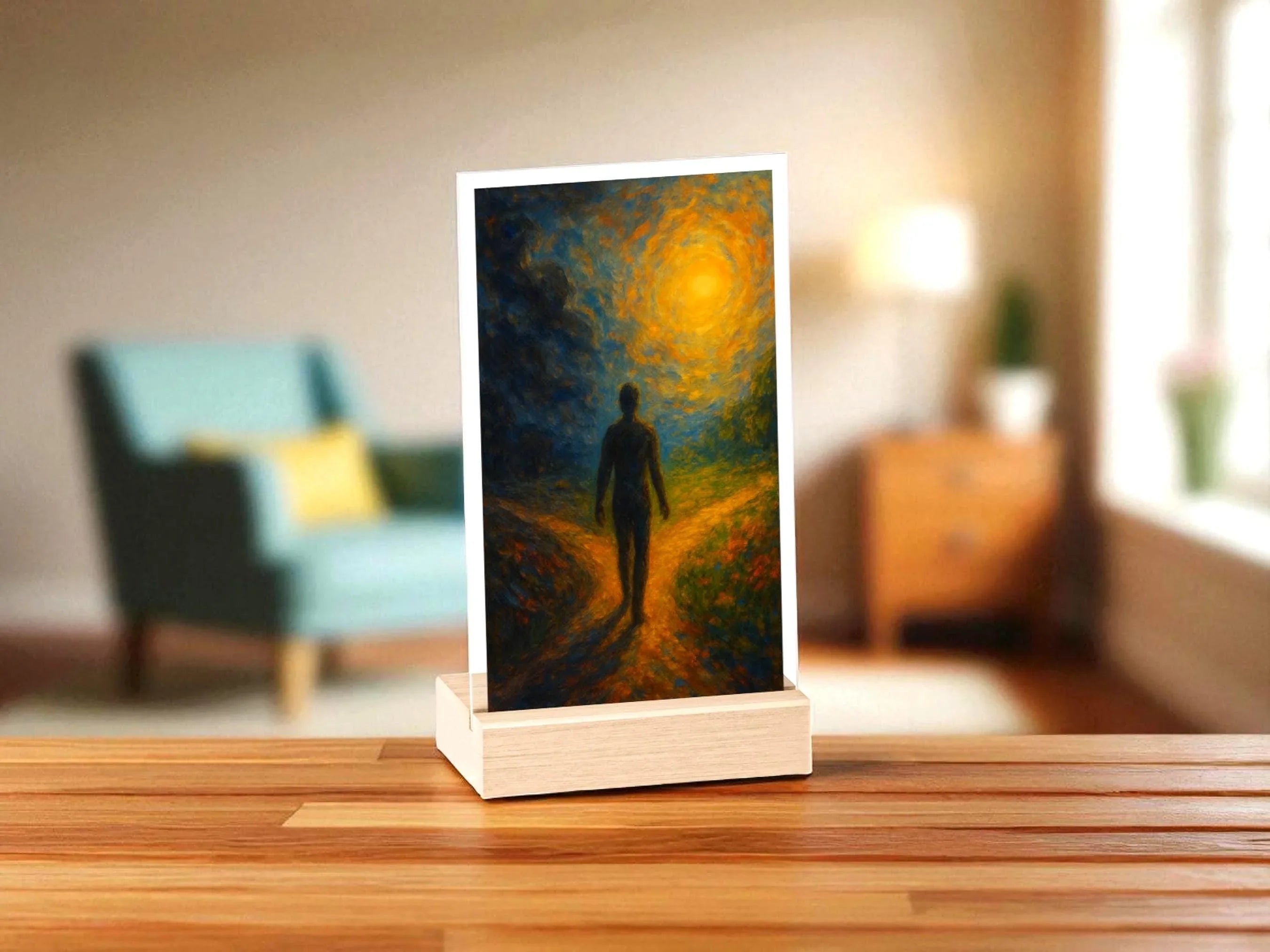 Présentoir acrylique chemin lumineux spirituel, décor intérieur zen - Essences Agape 61185821