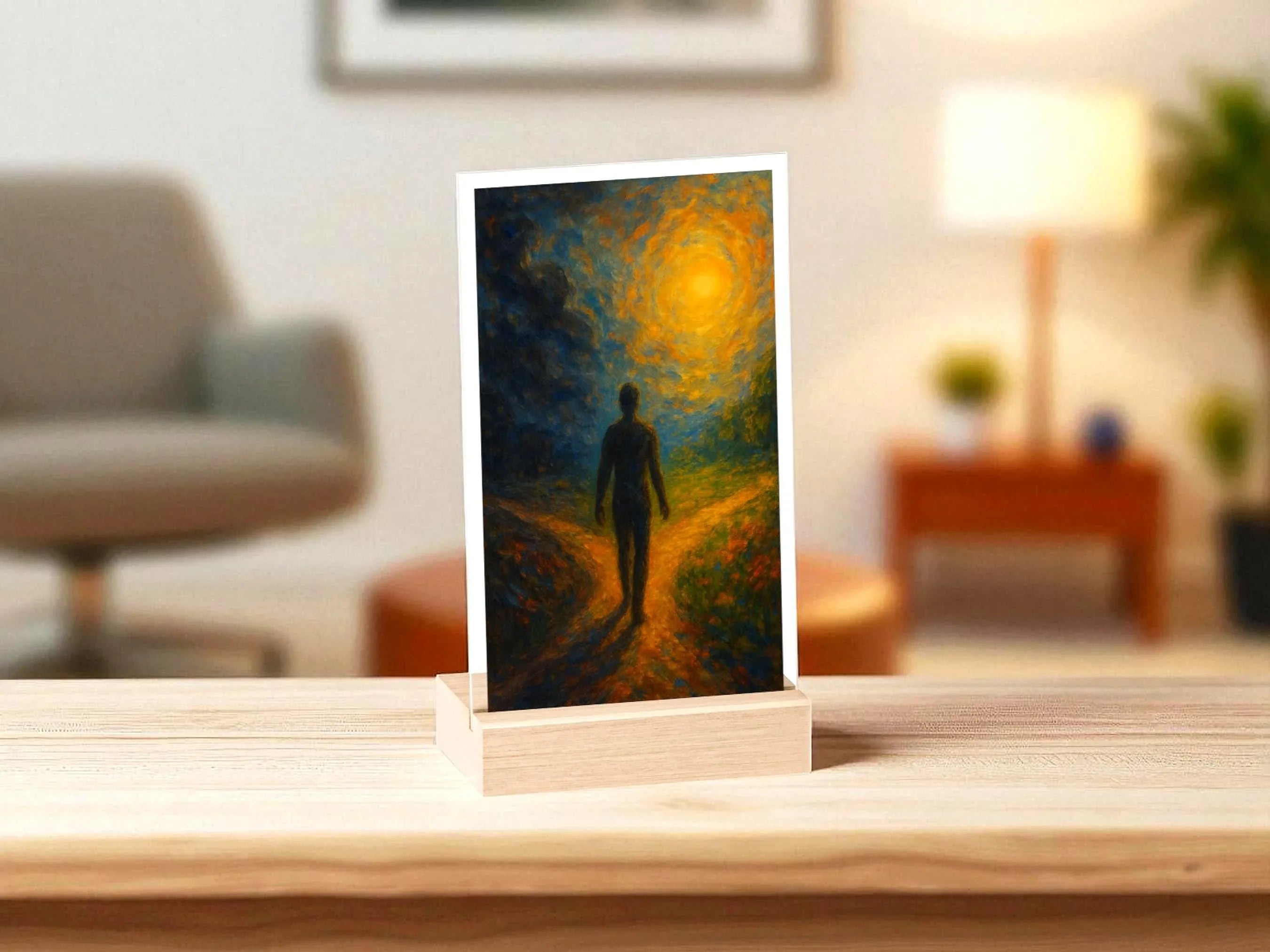 Présentoir acrylique chemin lumineux spirituel, décor intérieur zen - Essences Agape 98457872