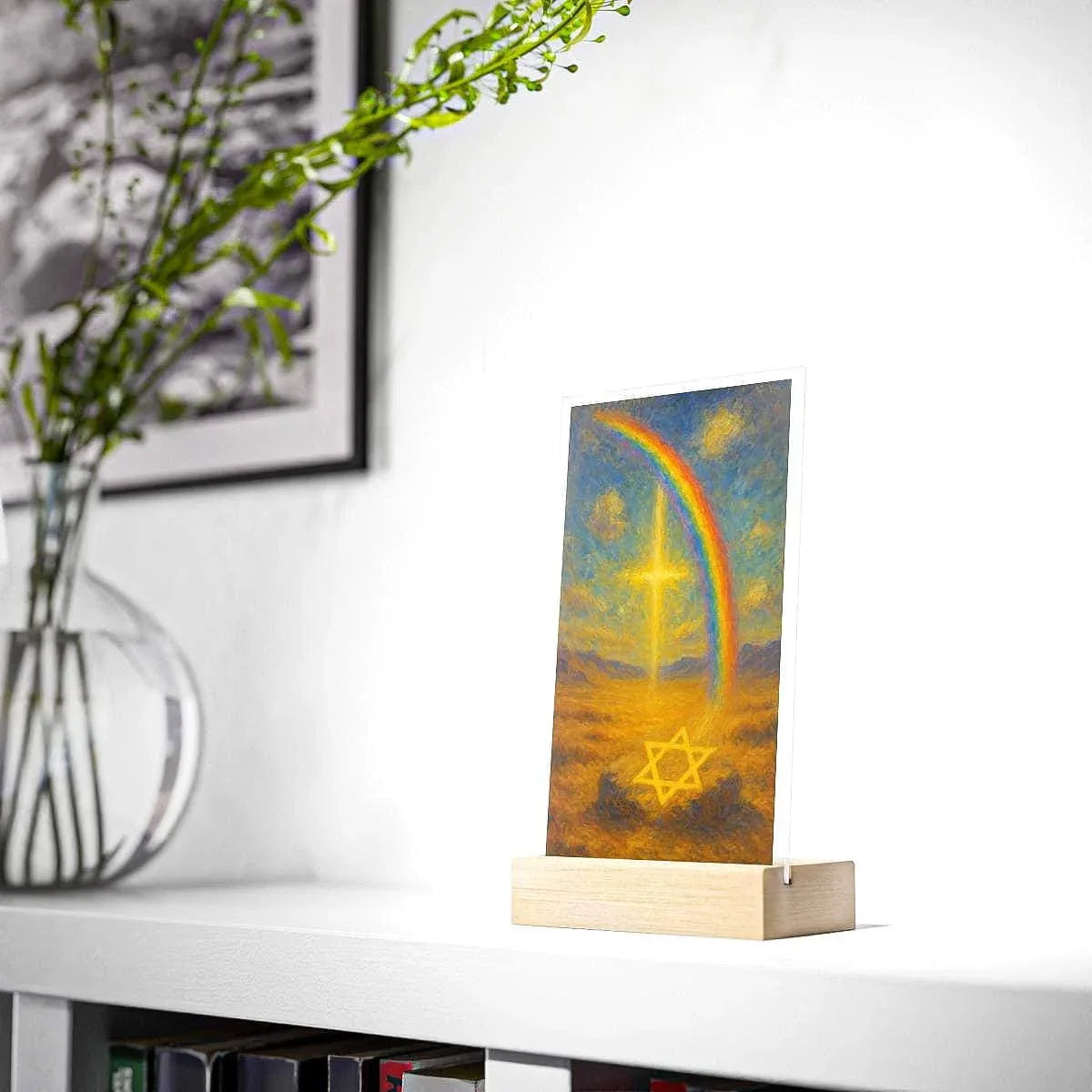 Présentoir acrylique croix, étoile de David, tableau juif religion - Essences Agape 25836134