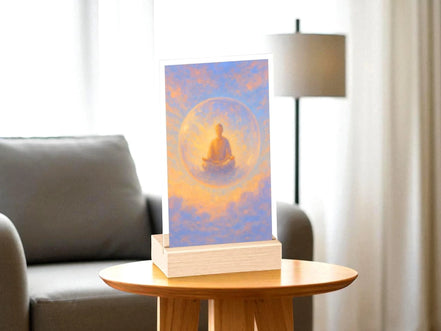 Présentoir acrylique méditation, religieux paix intérieure, décor zen - Essences Agape 24550655
