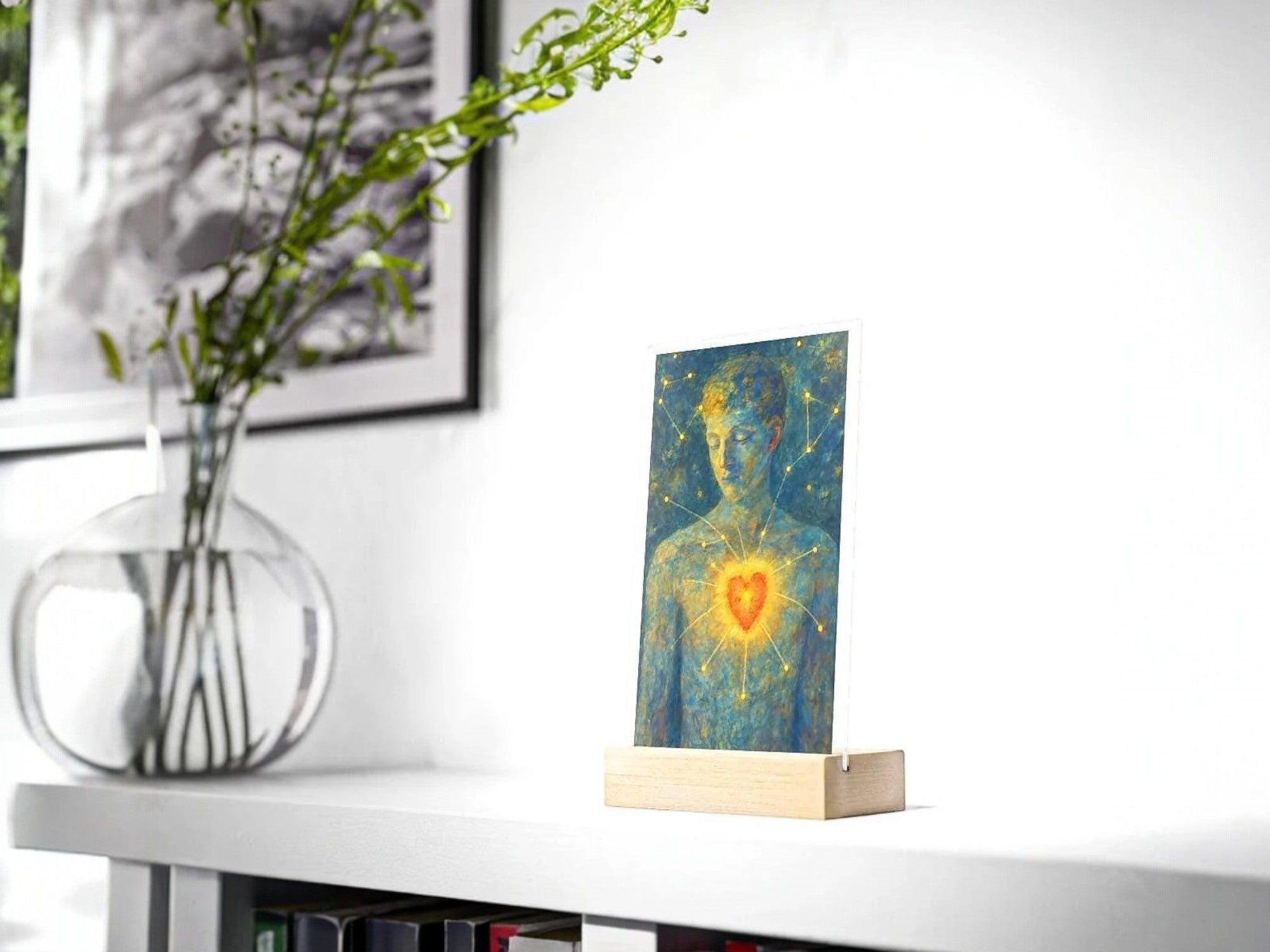 Présentoir coeur guérison lumière intérieure, tableau religieux zen - Essences Agape 31752354