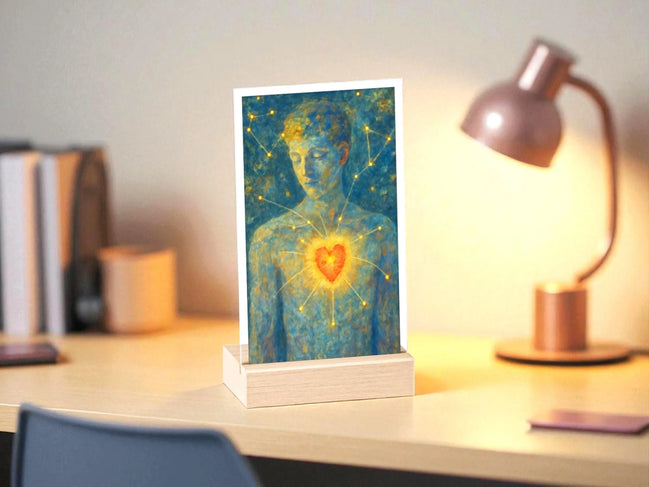 Présentoir coeur guérison lumière intérieure, tableau religieux zen - Essences Agape 10374327