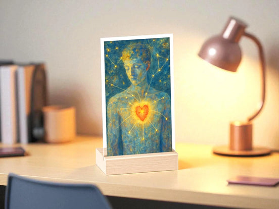 Présentoir coeur guérison lumière intérieure, tableau religieux zen - Essences Agape 10374327