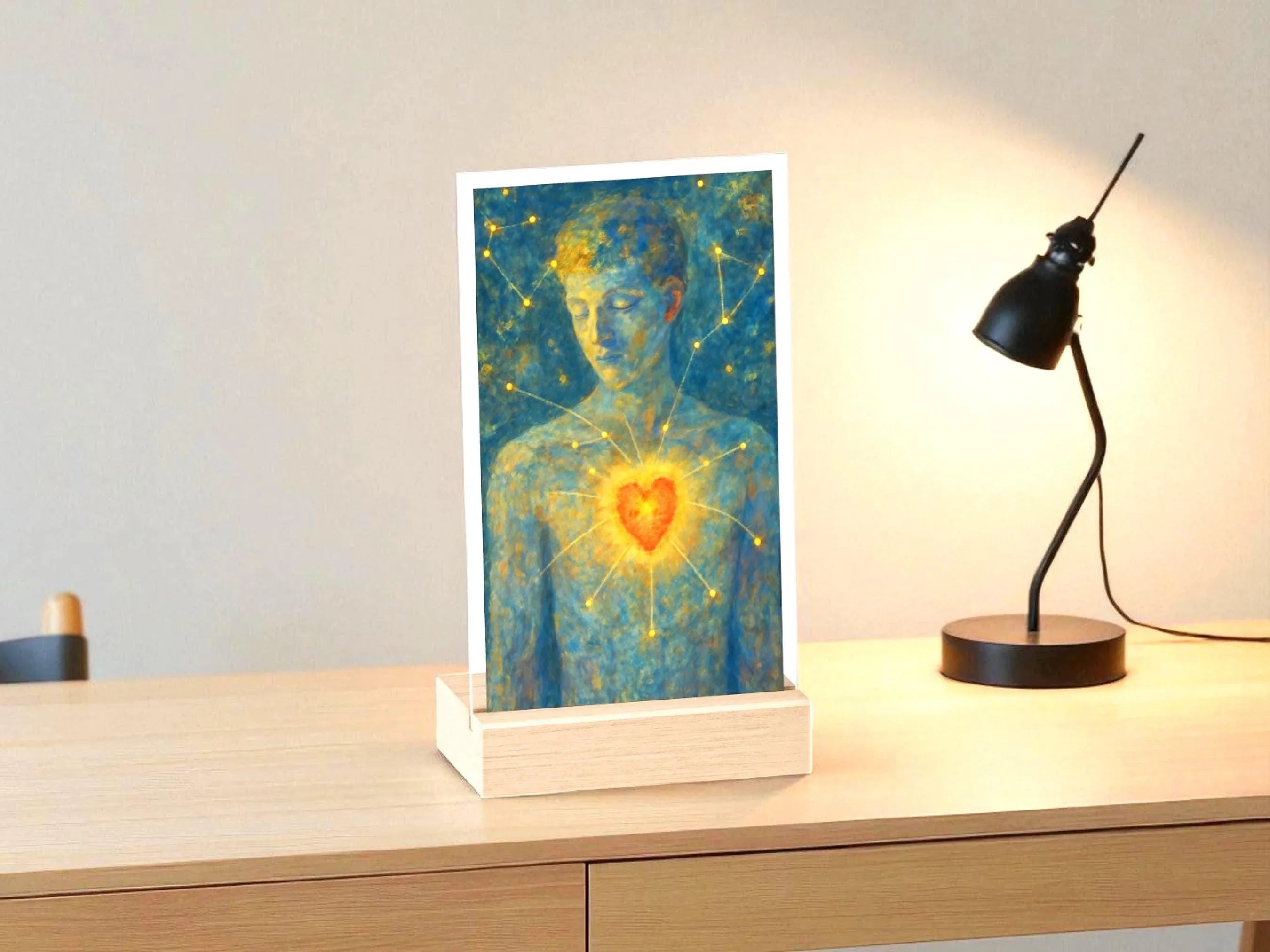 Présentoir coeur guérison lumière intérieure, tableau religieux zen - Essences Agape 60803004