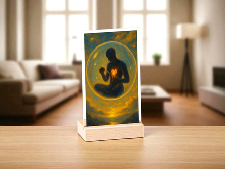 Présentoir coeur guérison méditation, tableau chevet gratitude zen - Essences Agape 64376412