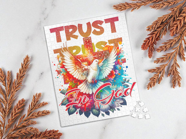 Puzzle peinture dieu, divin trust 500 pièces, puzzle ésotérique cadeau - Essences Agape 80776732