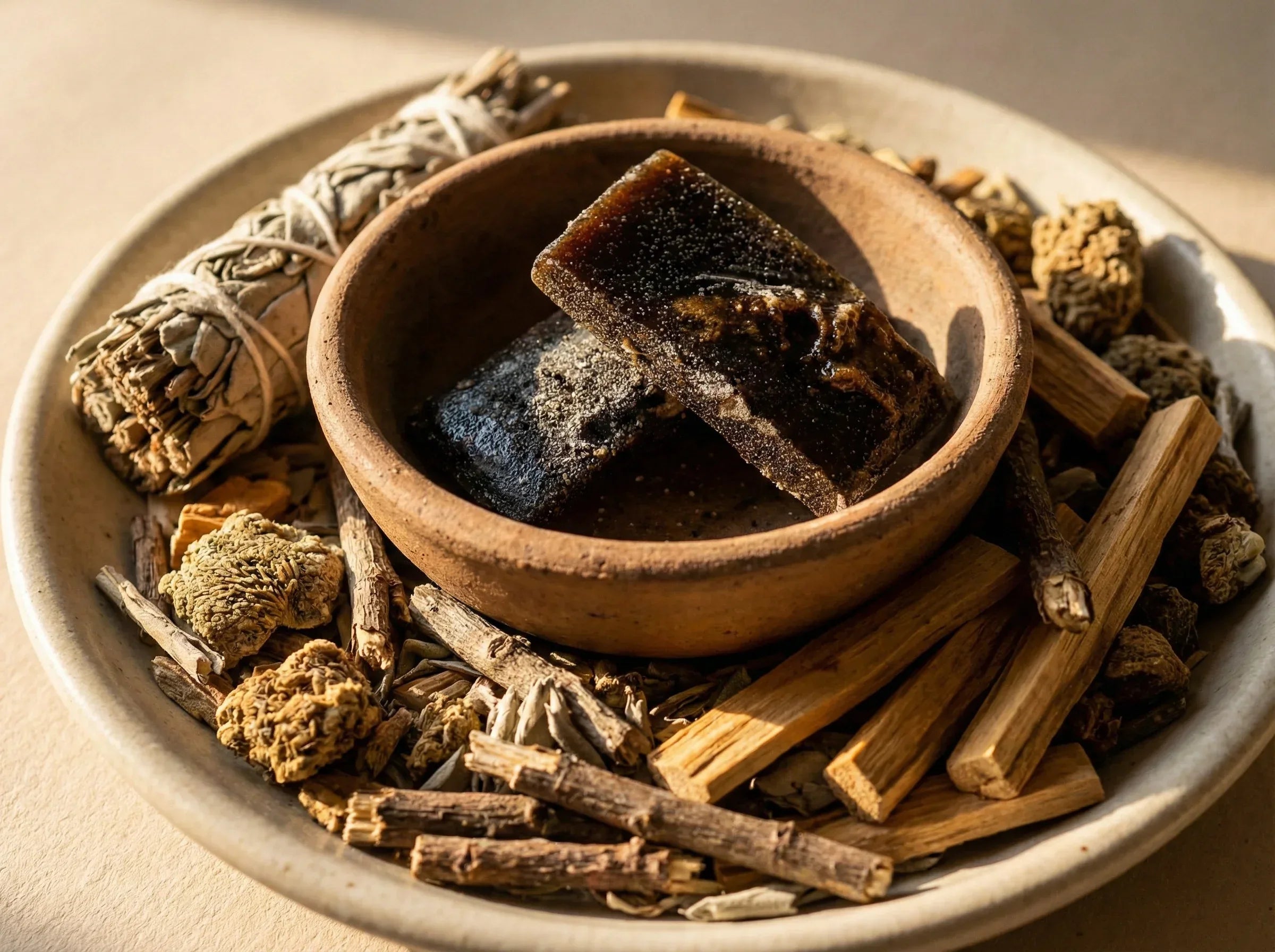 Résine d'encens concentré Palo Santo & Sauge - Nettoyage Pur et Or - Essences Agape 72010601