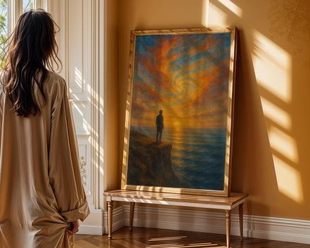 Santé mentale affiche peinture, cadeau spirituelle, positive paysage - Essences Agape 92901136