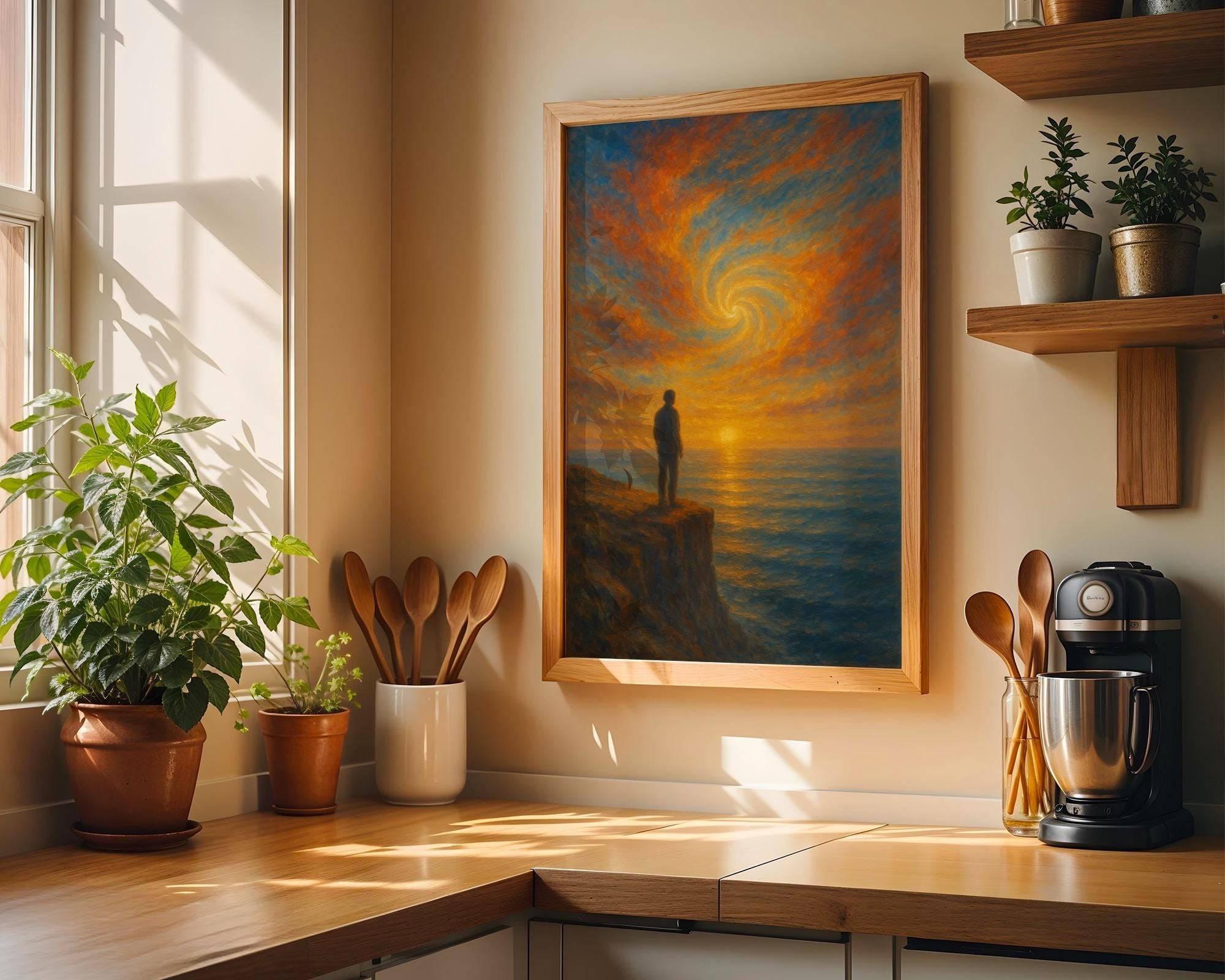 Santé mentale affiche peinture, cadeau spirituelle, positive paysage - Essences Agape 52977474