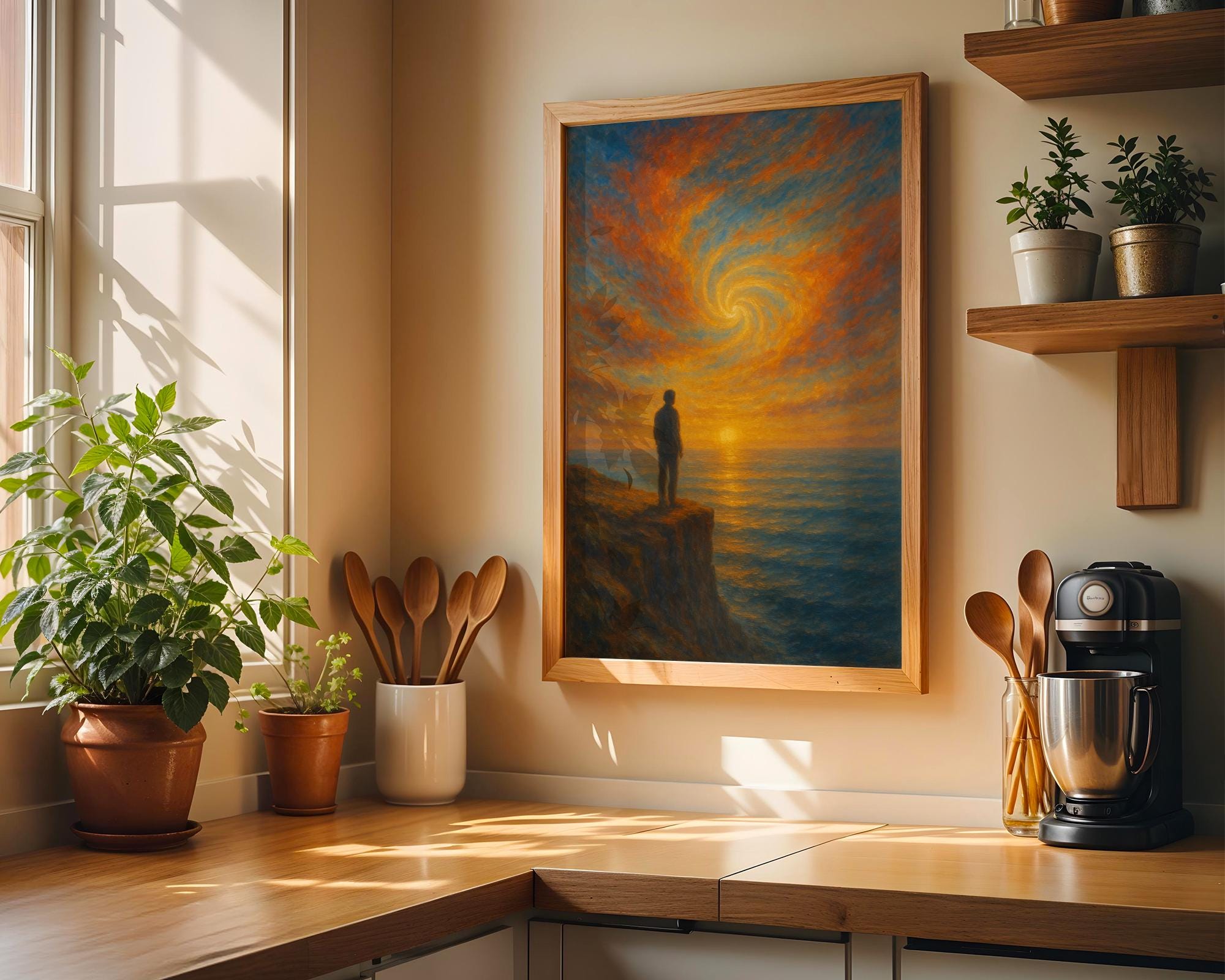 Santé mentale affiche peinture, cadeau spirituelle, positive paysage - Essences Agape 52977474