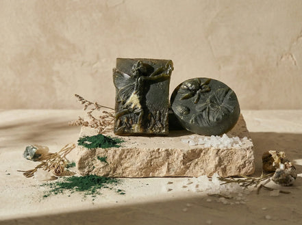 Savon fait maison Spiruline et sel - Vivacité et Ancrage Marin Pur - Essences Agape 35524278