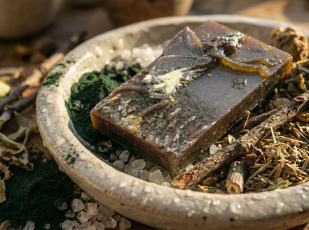 Savon fait maison Spiruline et sel - Vivacité et Ancrage Marin Pur - Essences Agape 55328343