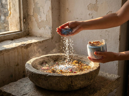 Sel de bain aromathérapie Musc Coton - Douceur Céleste et Soin - Essences Agape 7532820