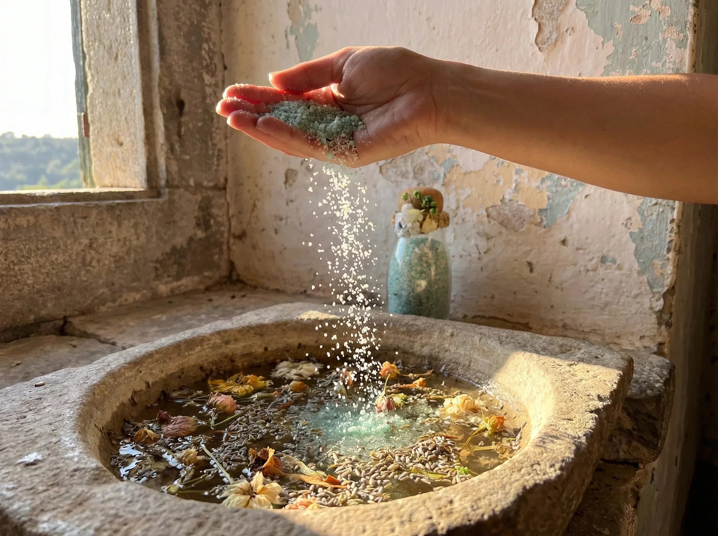 Sel de bain aromathérapie Sauge Coton - Purification Sacrée Aura - Essences Agape 85767612